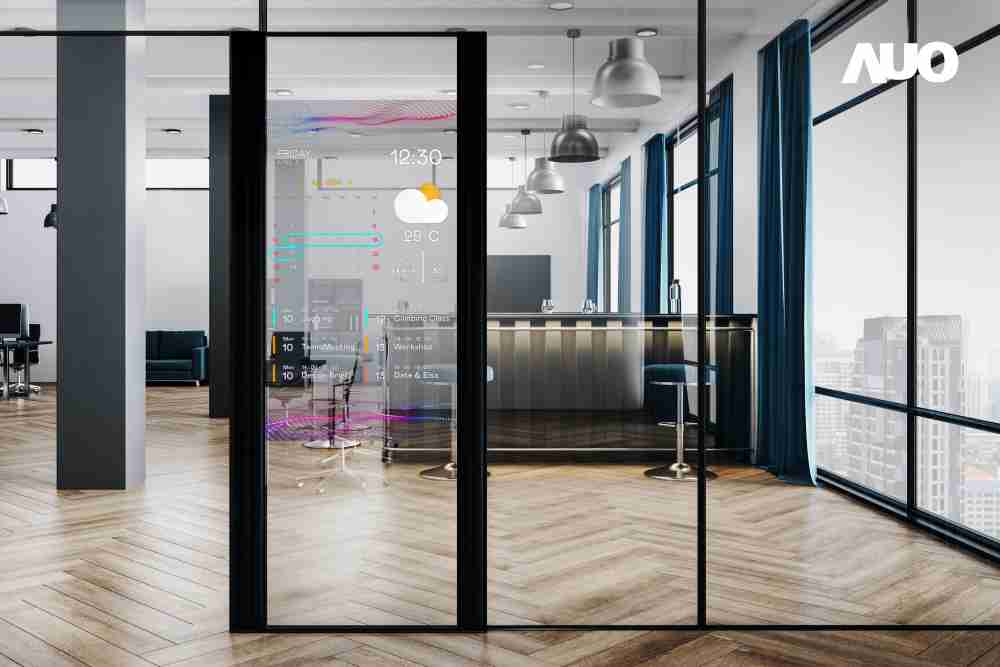 60吋Micro LED透明窗屏显示器，，，，可依需求调整并延伸应用于不同场域，，包括汽车侧窗或家庭玄关、、智慧橱窗、、、、商业展示等面向，，，，提供丰富的信息娱乐内容